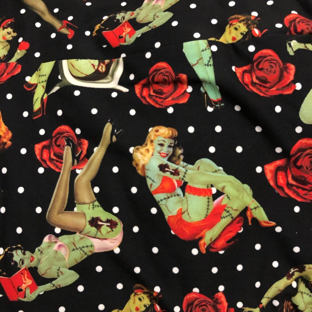 Zombie pin up leggings yoga band